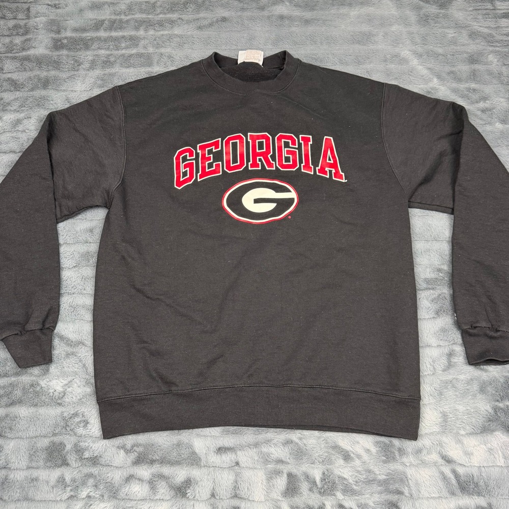 Champion Georgia Bulldogs Sweatshirt Mens Large Black Crewneck Pullover CS1220